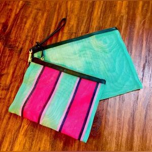 New H&M Pink & Turquoise Mesh Toiletry Bags